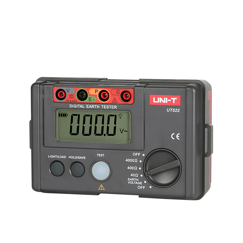 UNI-T UT522 Digital Earth Ground Resistance Tester Ohm AC Voltage Meter w/ Case