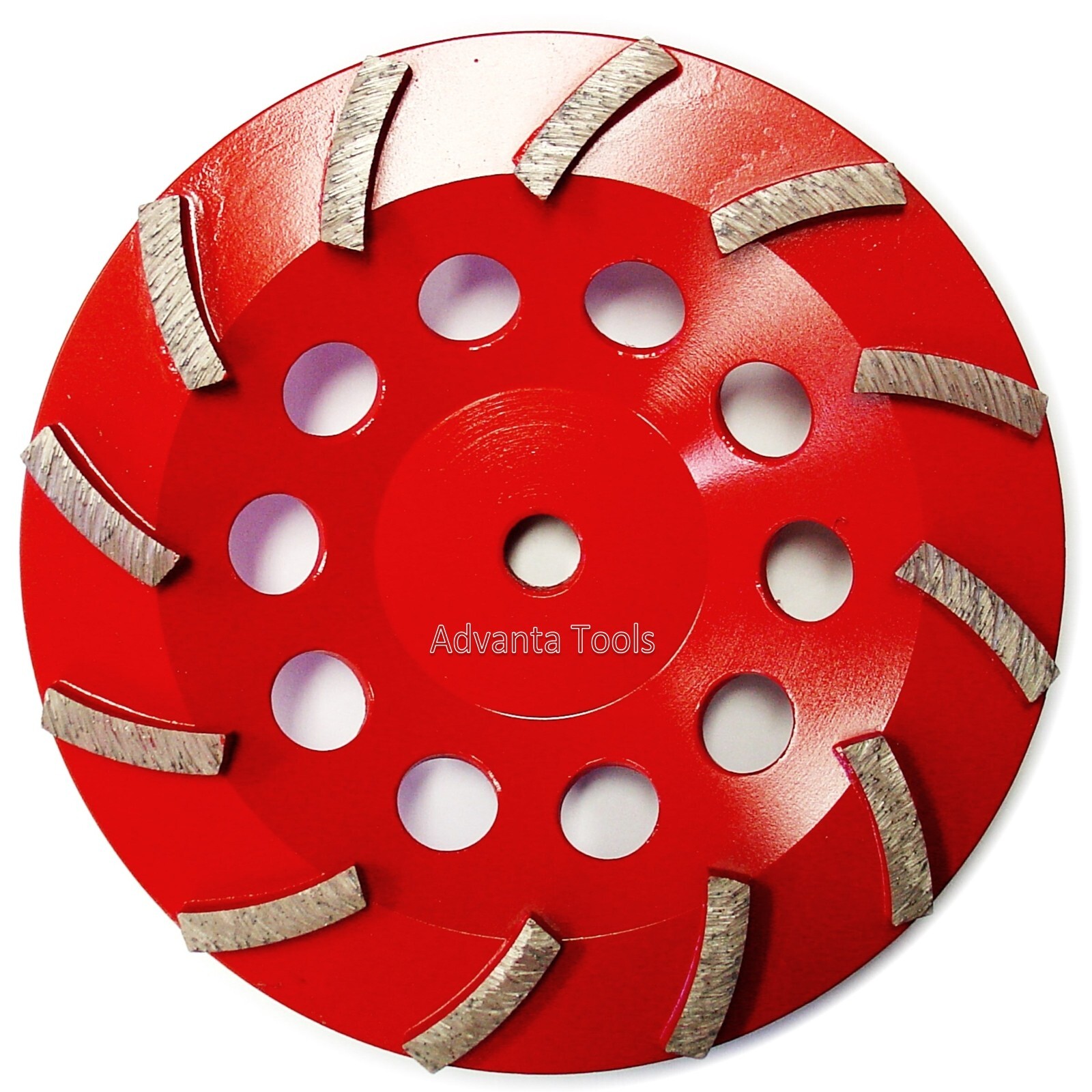 10PK 7” Spiral Turbo Grinding Cup Wheel - 25/30 Diamond 12seg w/ 5/8"-11 Arbor