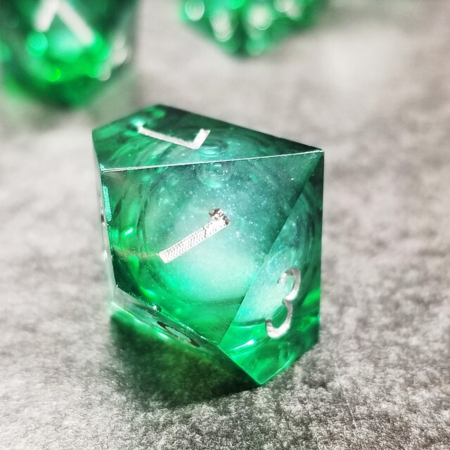 Sage's Forest Souls Liquid Core Sharp Edge Resin Dice Set