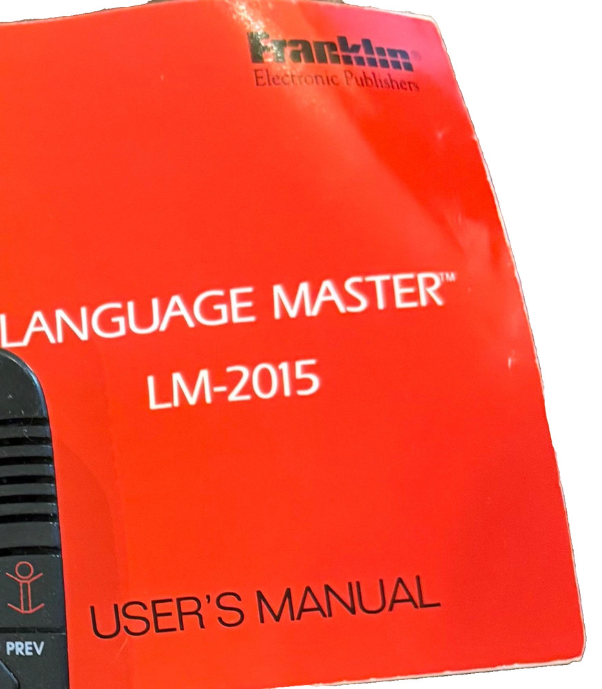 Franklin Electronic Publishers Language Master User Manual LM-2015 Replacement