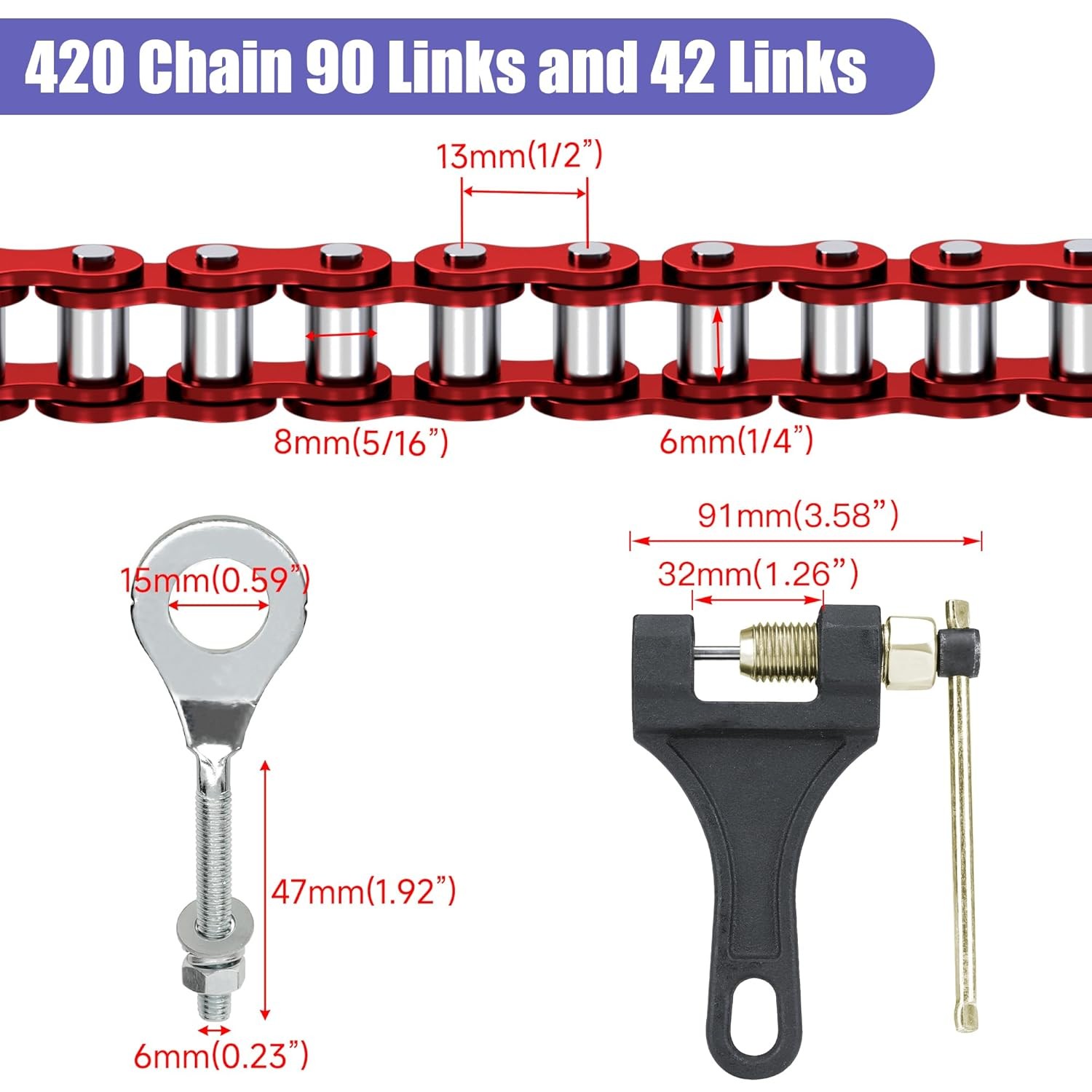 60 Tooth Sprocket 420 Chain Kit For CT200U BT200X Predator 212cc 196cc MB200