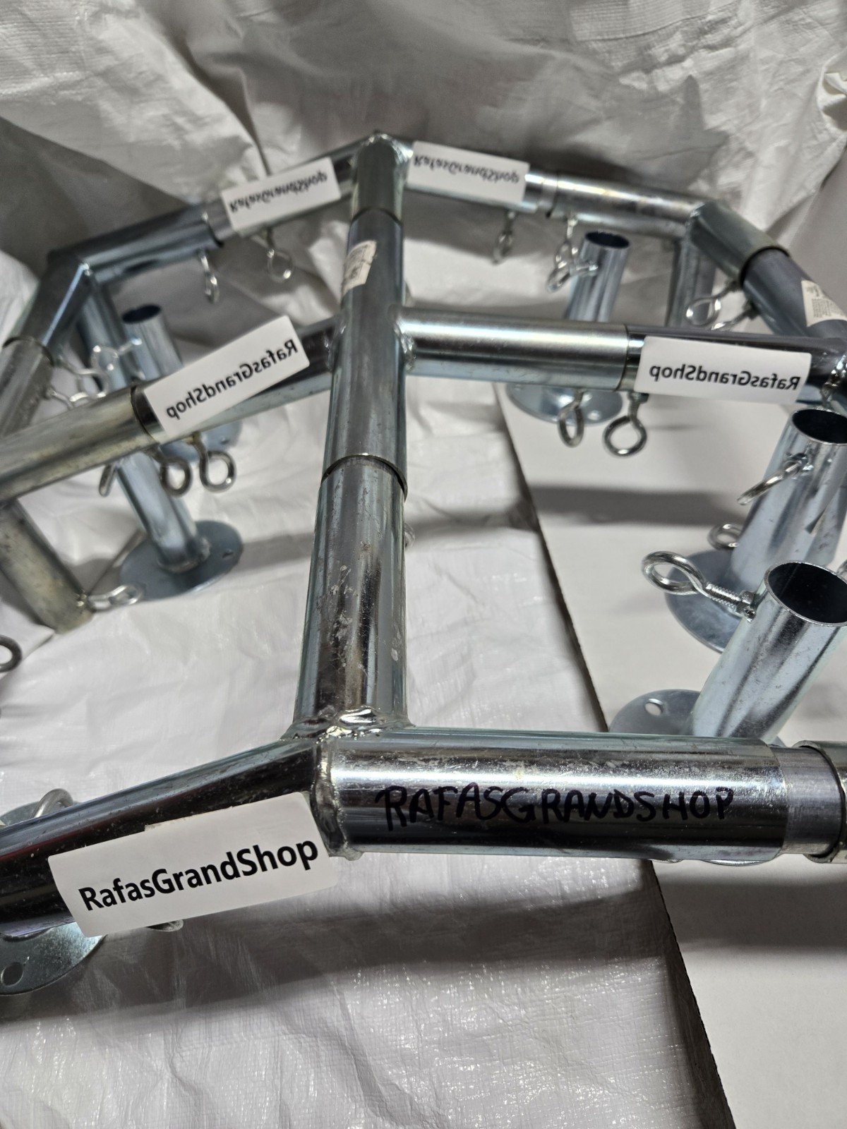 6 Leg Canopy Low Peak 10x20 Fittings Set 1'' Carport Frame Shed Tent 102 Degree