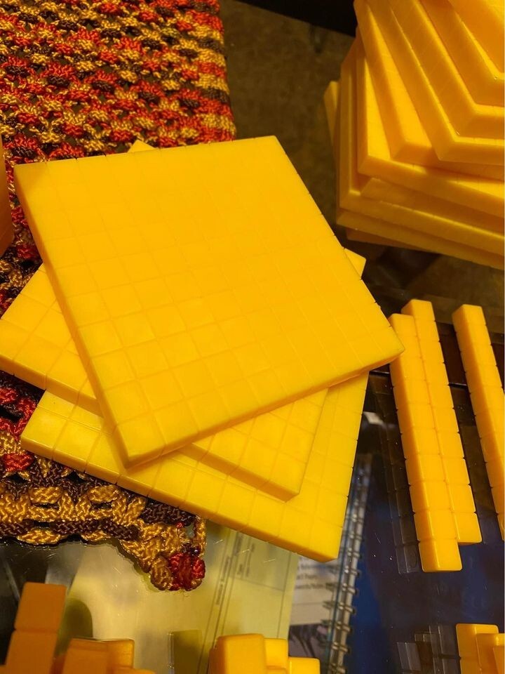 Base 10 math block assorted SET of 247 plastic