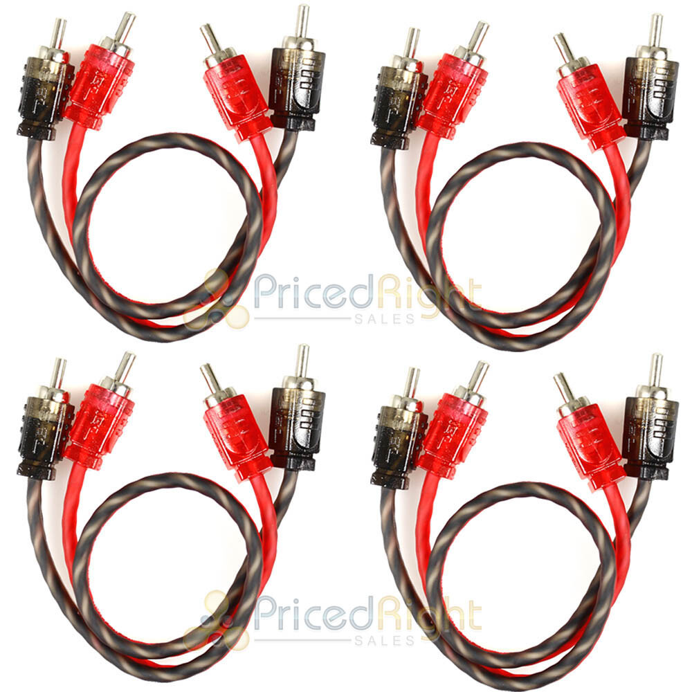 DS18 Ultra Flex 1 Ft RCA Cables 2 Channel Competition Rated Audio RCA-1FT 2 Pair