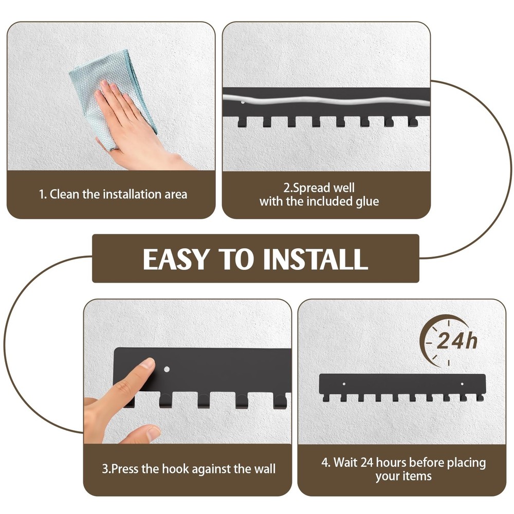 2 Pack Key Holder Wall Mount with 10 Hooks & Includes Screws, Car Key Holder ...