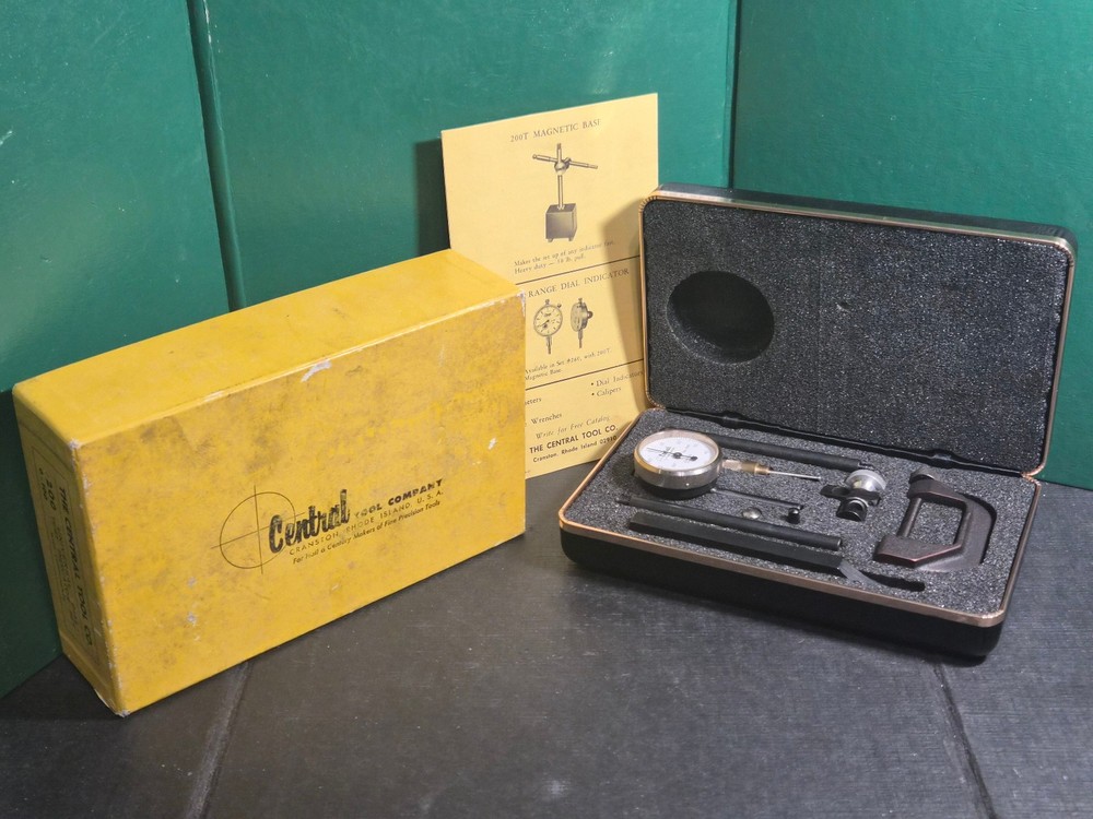 Central Tool Co. No. 200 Universal Dial Test Indicator Set with box