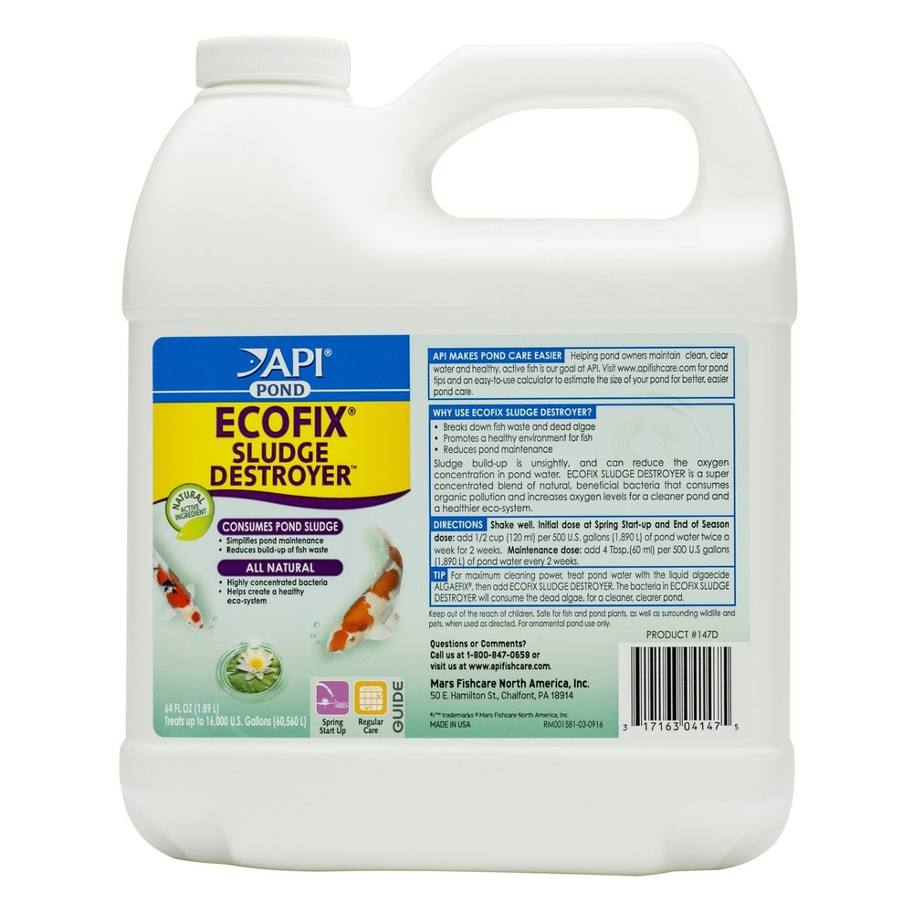 API POND ECOFIX SLUDGE DESTROYER Cleaner Natural Bacteria Algae Organic Remover