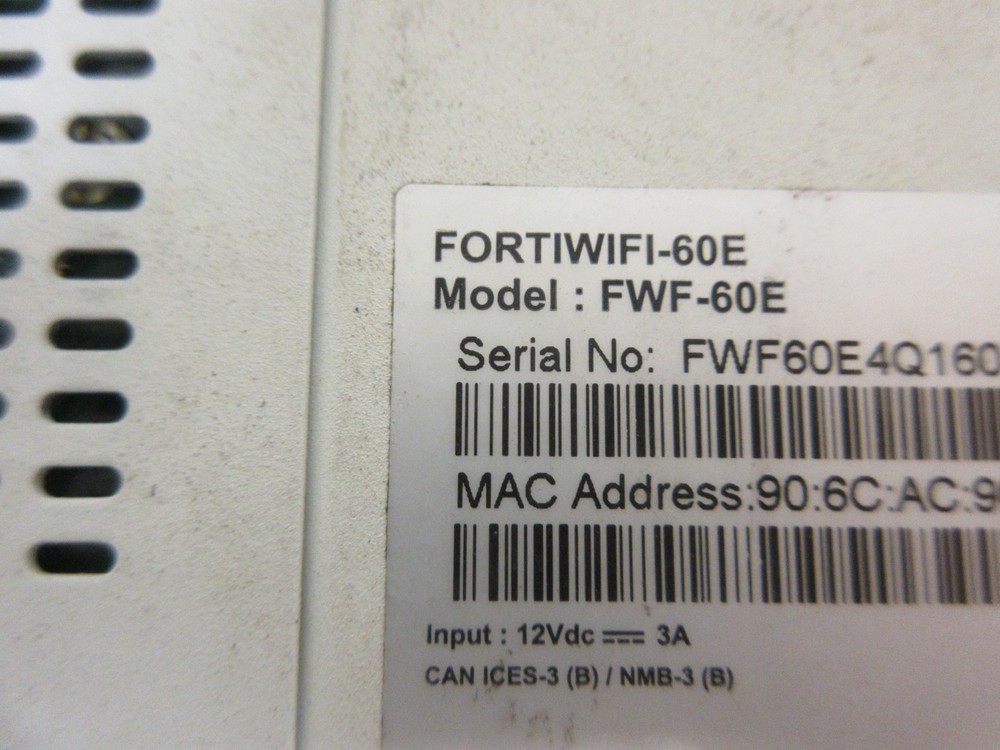 Fortinet FortiWiFi-60E FWF-60E Network Security Firewall *No AC Adapter*