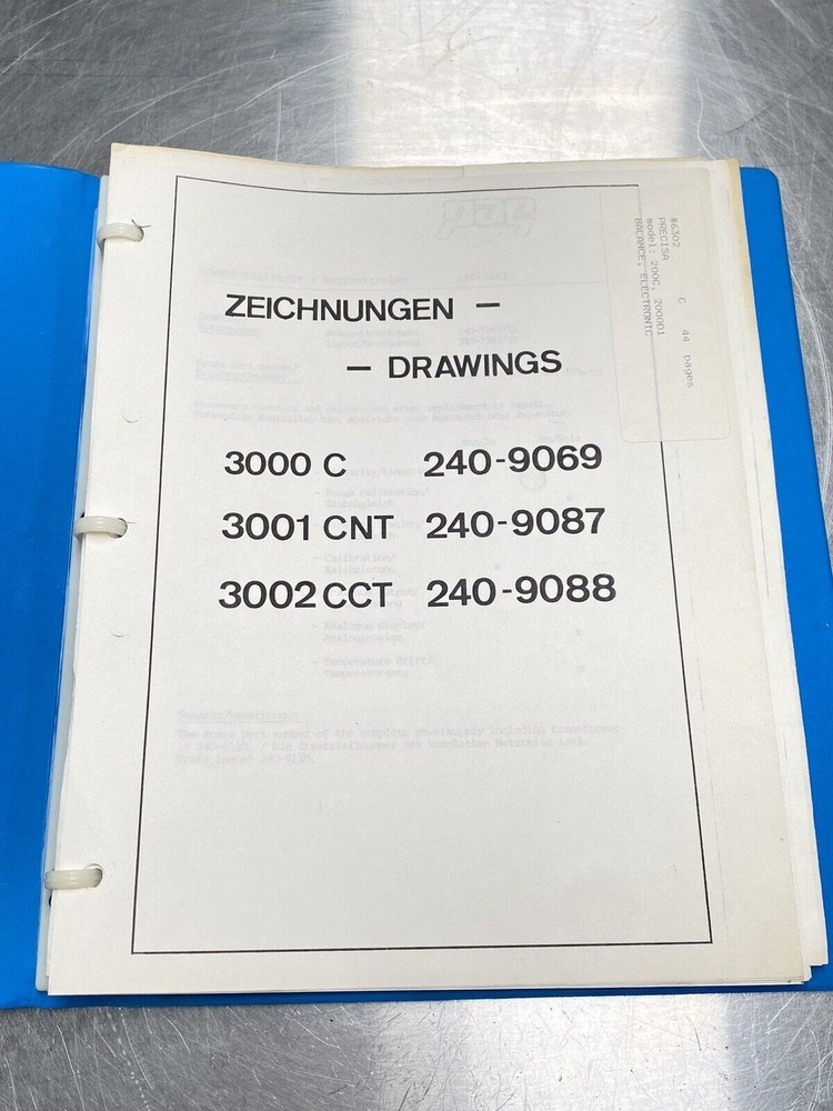 Precisa Electronic Balance 200C 2000D1- Manual / Users Guide / Instructions Book