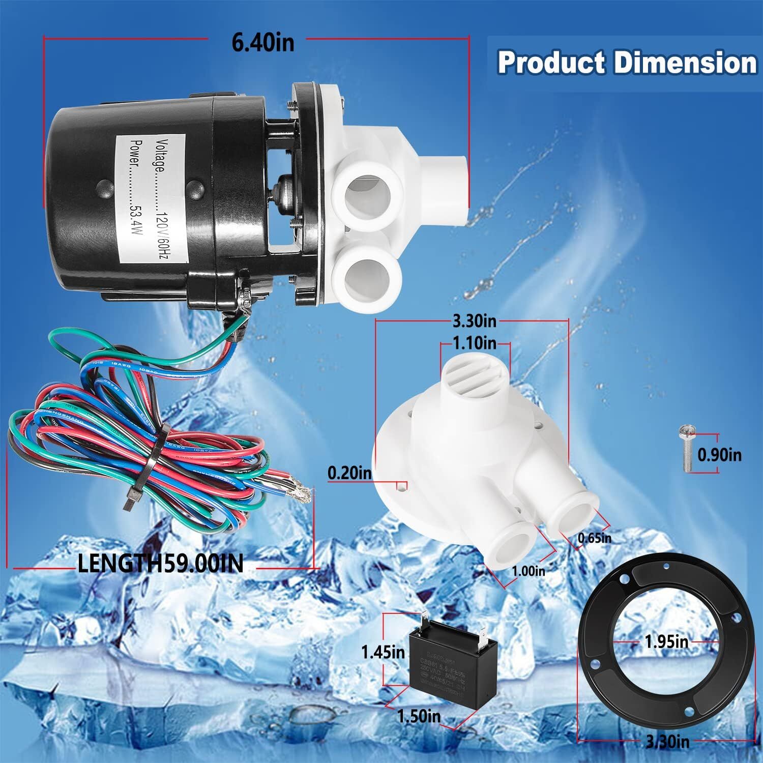For Hoshizaki Ice Machine KM-450 KM-900 APTA92P10WD1 Water Pump Motor Assembly