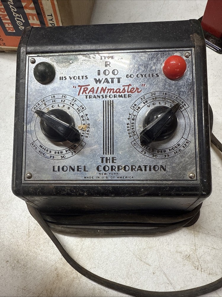 Lionel Type "R" 100 Watt DUAL Train Transformer Untested In Box
