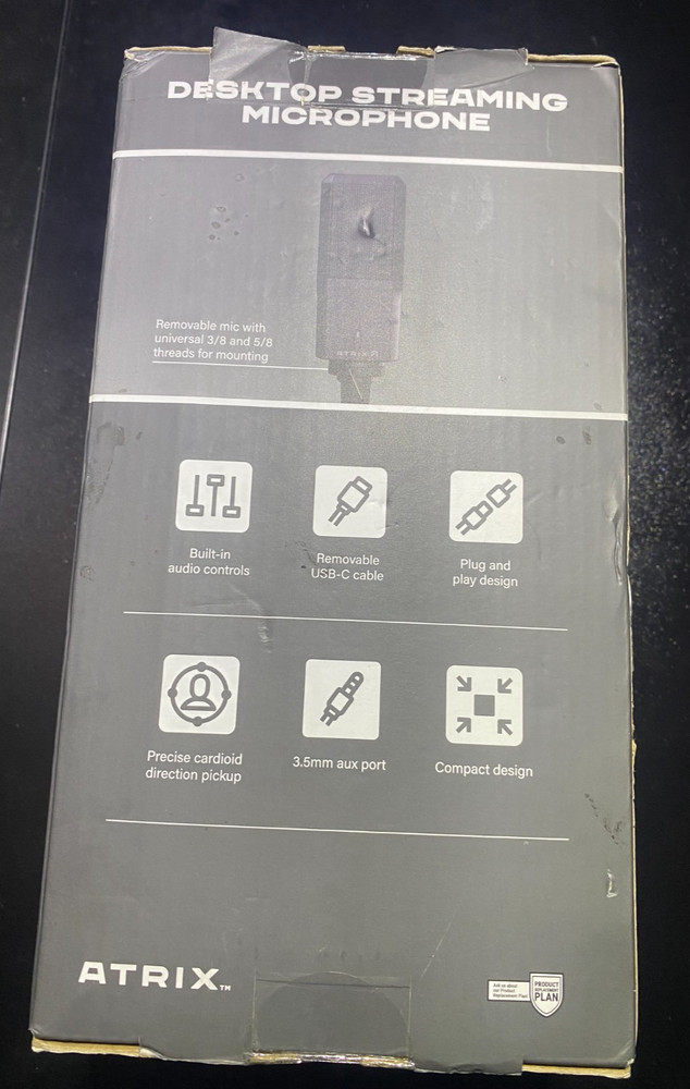 Atrix Desktop USB Streaming Microphone- Black