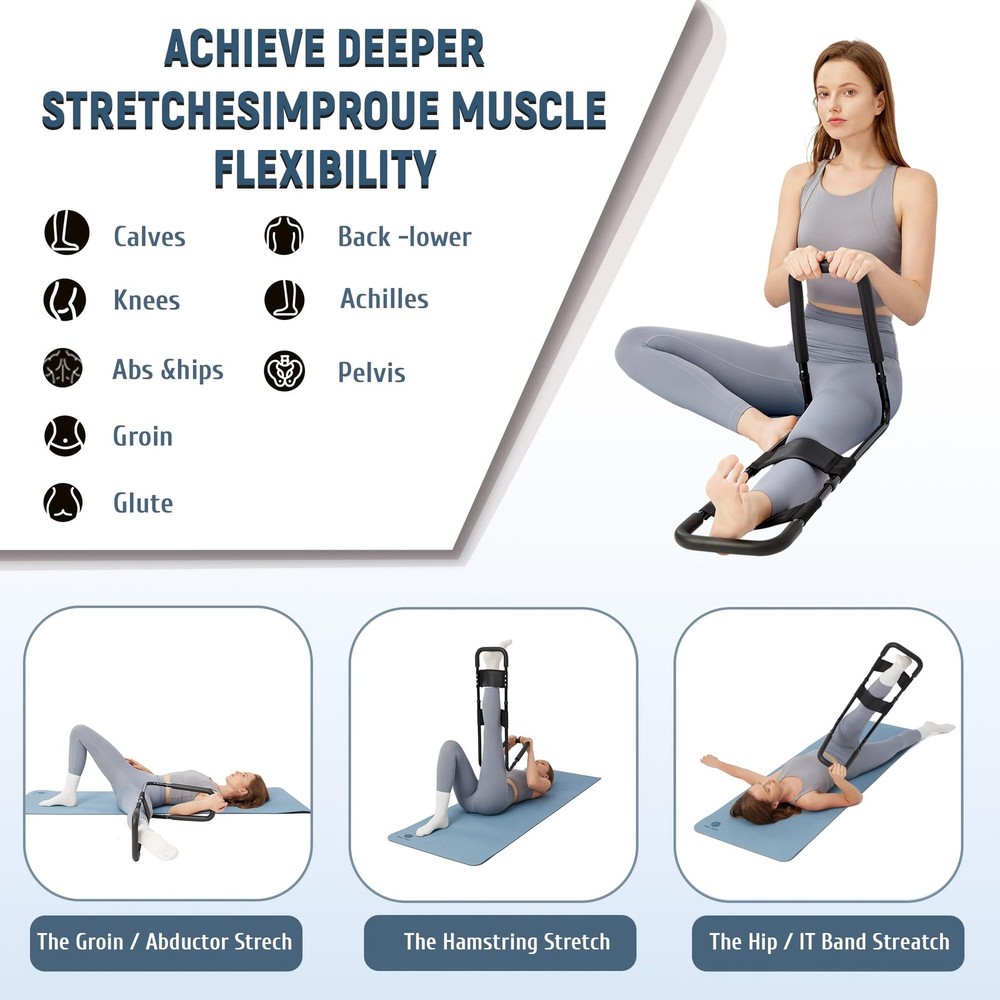 PressLoo Hamstring Stretcher for Knee Extension Pain Relief, Adjustable Low ...