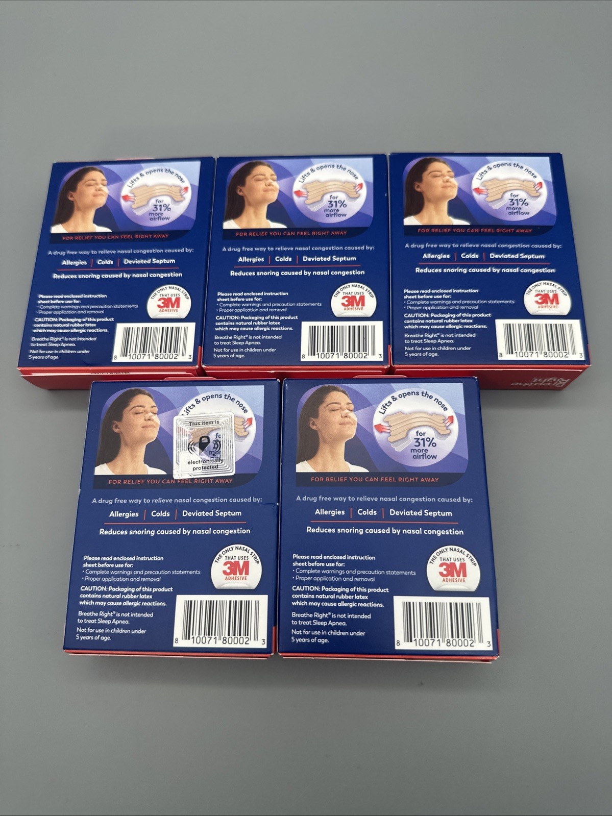 BREATHE RIGHT NASAL STRIPS, EXTRA STRENGTH TAN ( 5 x 26 CT BOXES ) EXP 2029