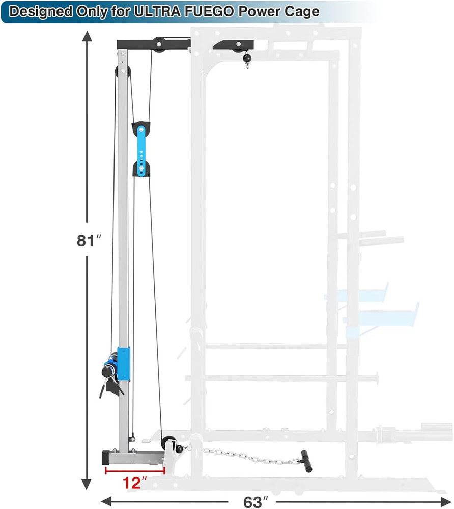 LAT Pull down Attachment for Power Cage, Multi-Functional Power Rack Optional Ca