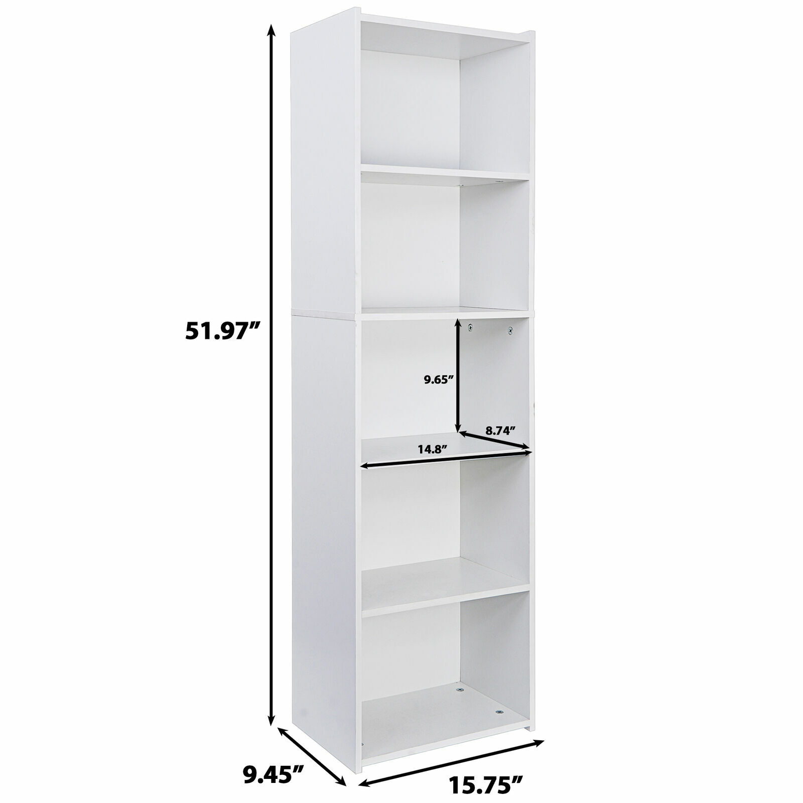 5 Tier Bookcase Bookshelf Display Rack Storage Shelves Shelving Unit Indoor