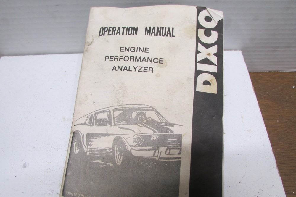 Vintage Dixon Inc Engine Performance Analyzer For Complete Engine System Testing