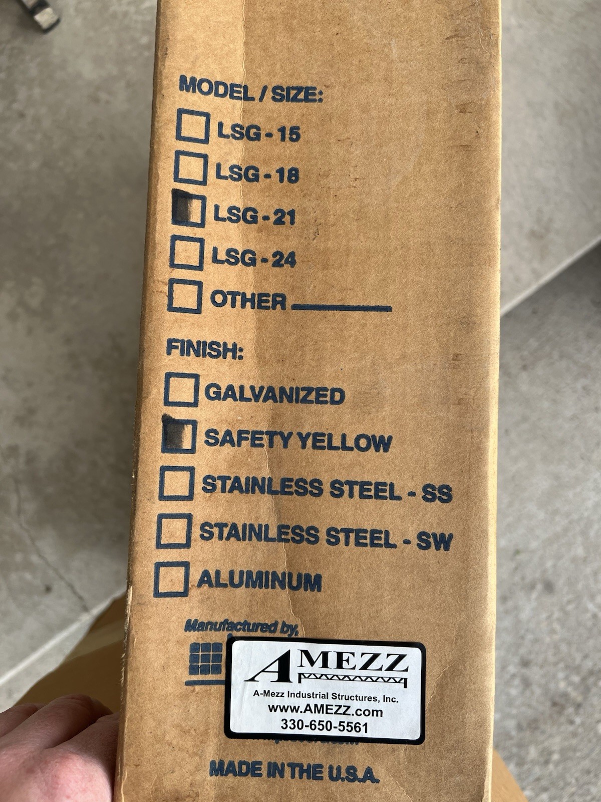 Ladder Safety Gate Amezz PS Industries LSG-21, New. Spring loaded, yellow