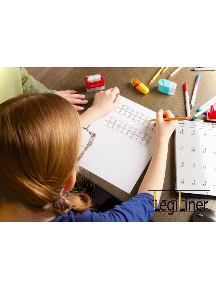 Small Squares Teacher Stamp Rolling Ink Pattern Handwriting Math Practice