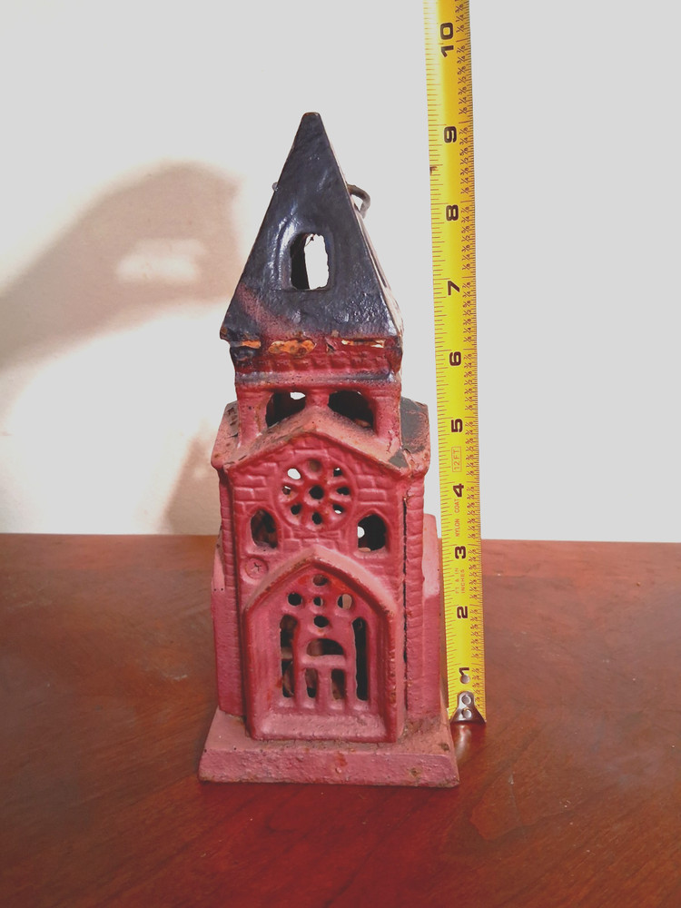 Vintage Heavy Cast Iron Cathedral Tower Lantern
