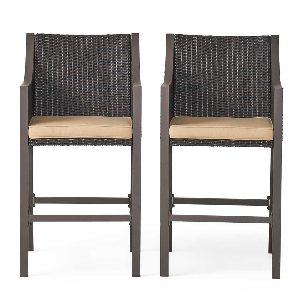 Rani Brown 30-Inch Barstool (Set of 2)