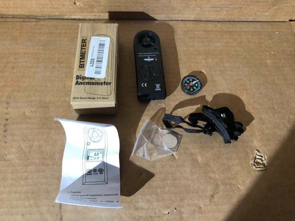 Mini Handheld Digital Anemometer - BTMETER BT-816B - Wind Speed Meter Gauge, NIB