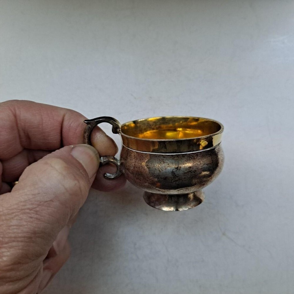 Antique German Gilded Silver Brandy Cup Becher