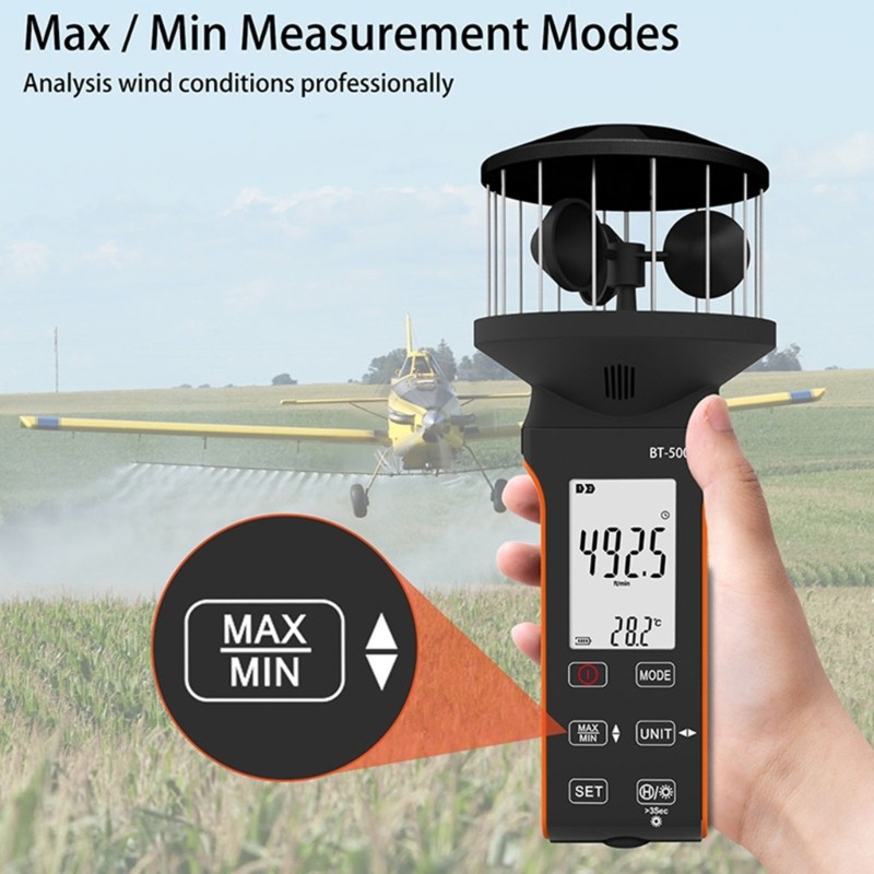 Wind Gauge With Large Screen Digital Cup Anemometer For Easy Operation
