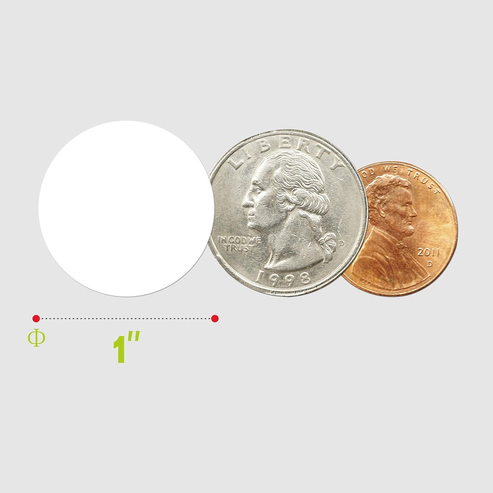 1500 PCS White Round Color Coding Circle Dots Inventory Stickers Labels with ...