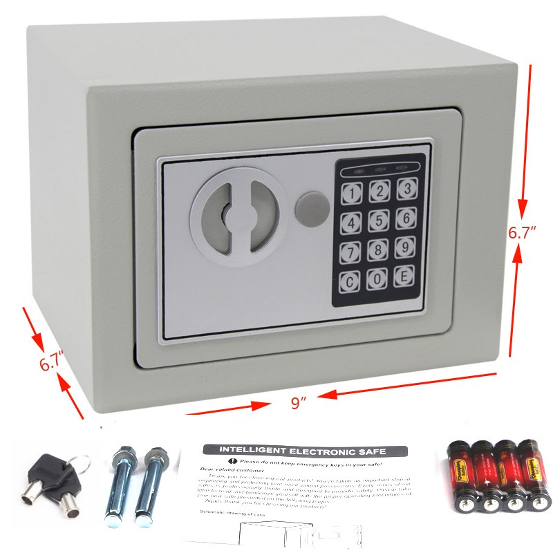 170*230*170mm Digital Keypad Safe Light Gray