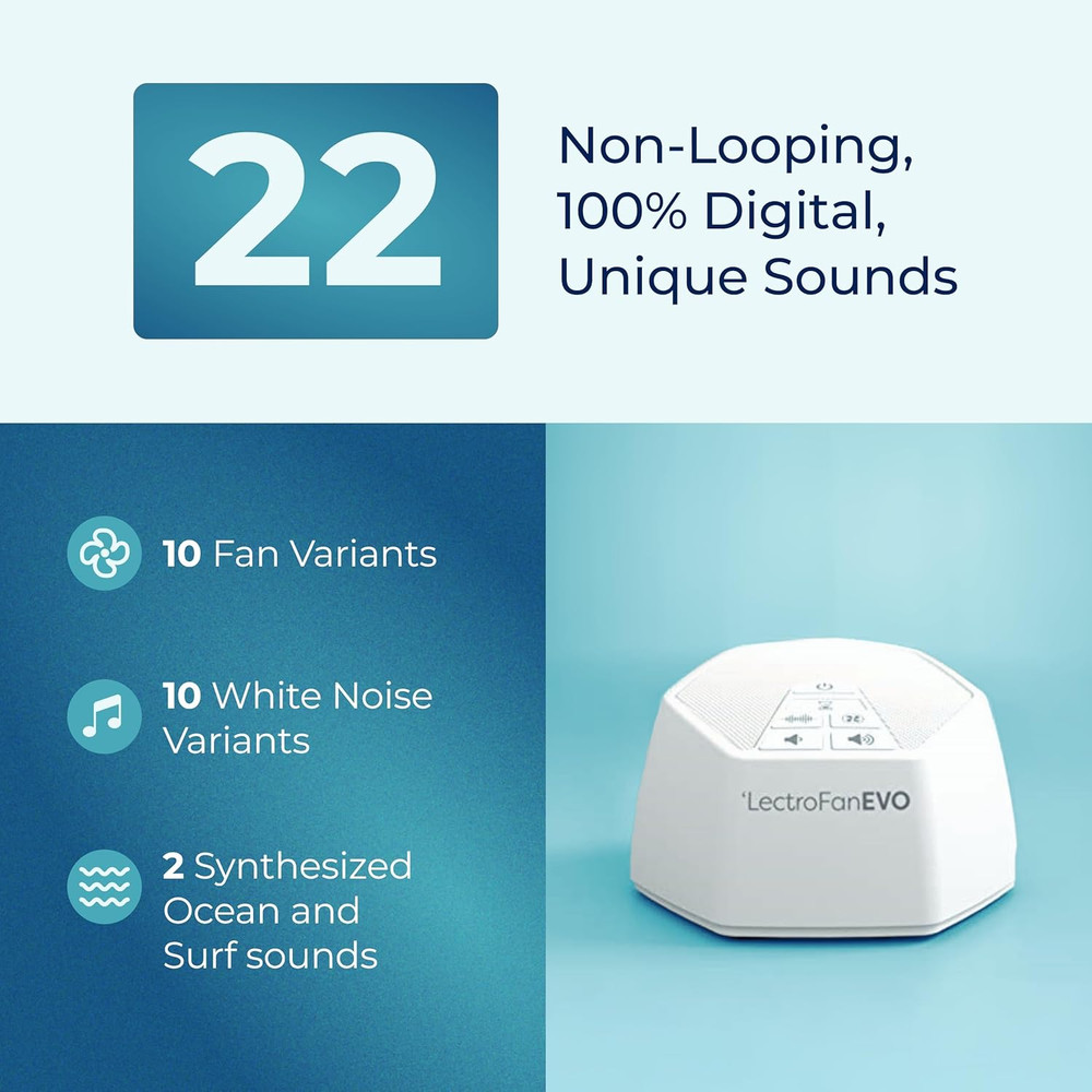 Adaptive Sound Technologies Lectrofan EVO White Noise Machine - Compact Sleep So