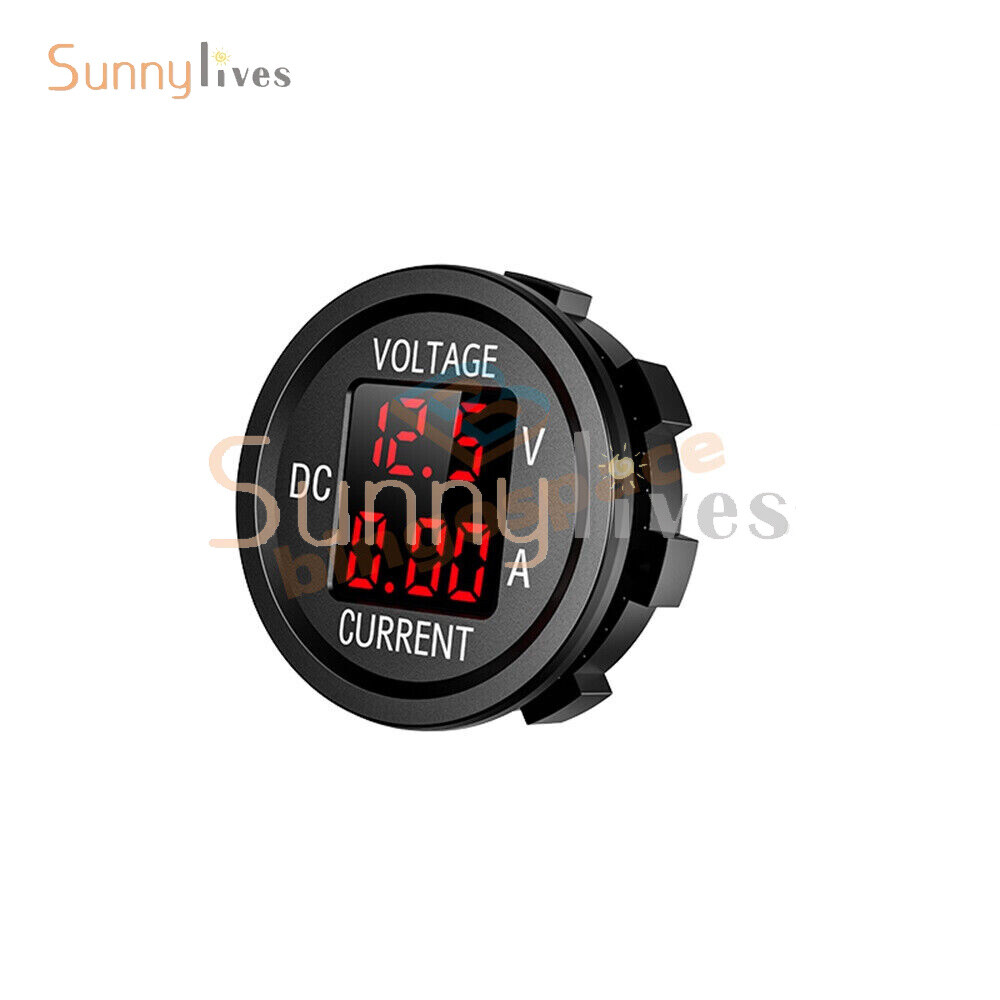 Digital Voltmeter Ammeter Volt Current Panel Meter for 12-24V Car Truck