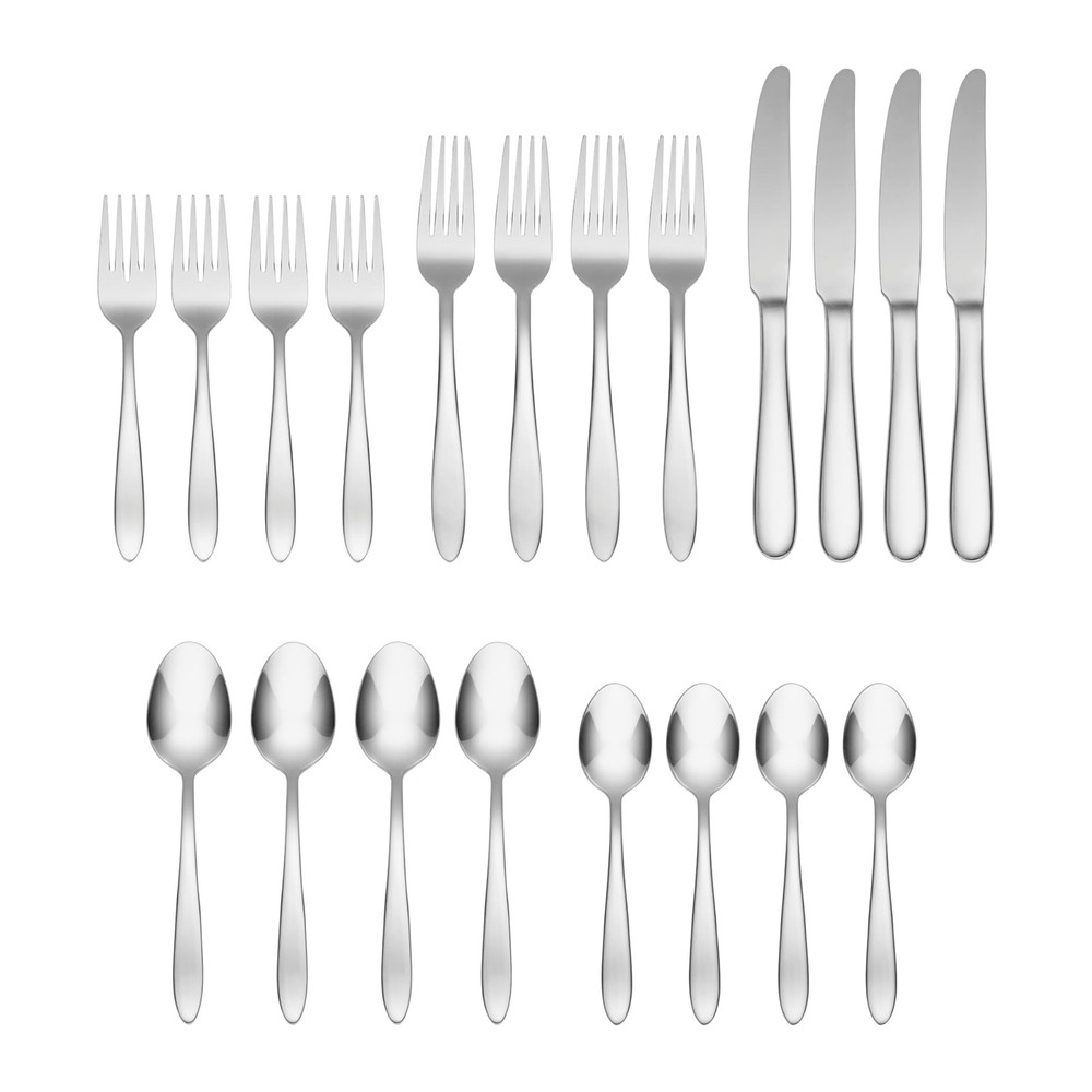 Mooncrest 20-Piece Flatware Set, Service for 4, Silver