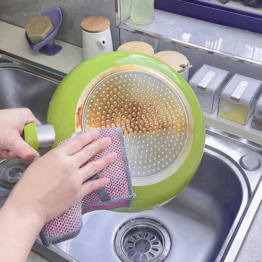 New Upgrade Multipurpose Non Scratch Wire Dishcloth, Soft Wire Dishwashing Ra...