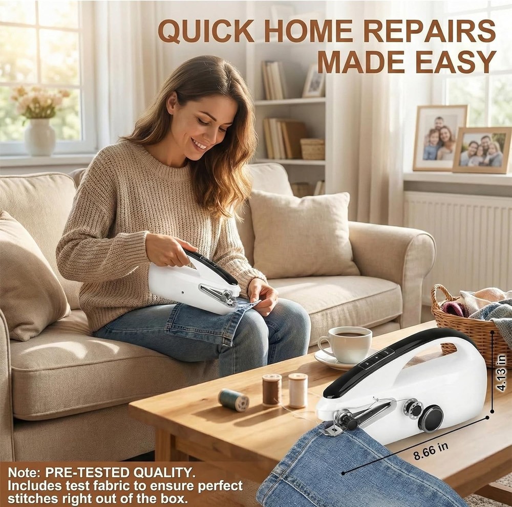Portable Mini Sewing Machine for Beginners， Portable Handheld Sewing Machine