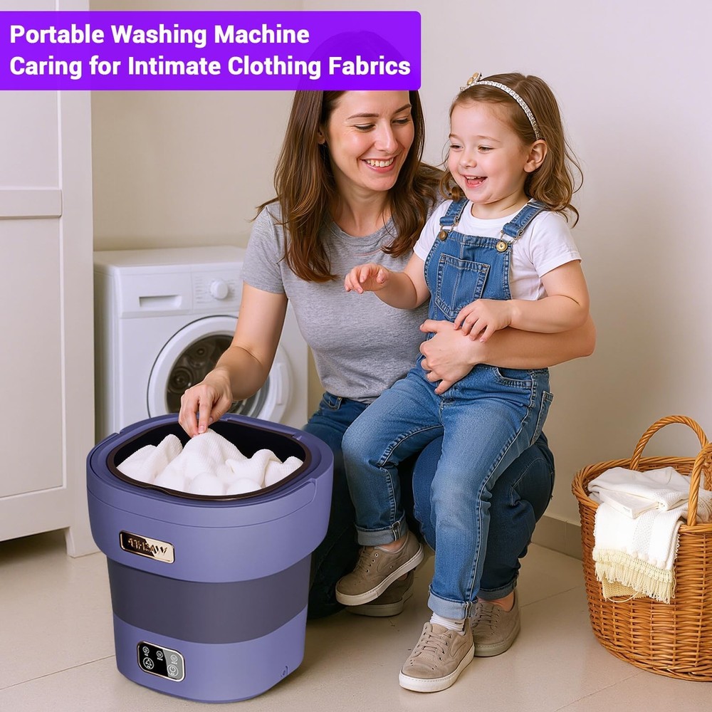 Portable Washing Machine 12L Fully Automatic 3 Modes Collapsible Compact Garvee