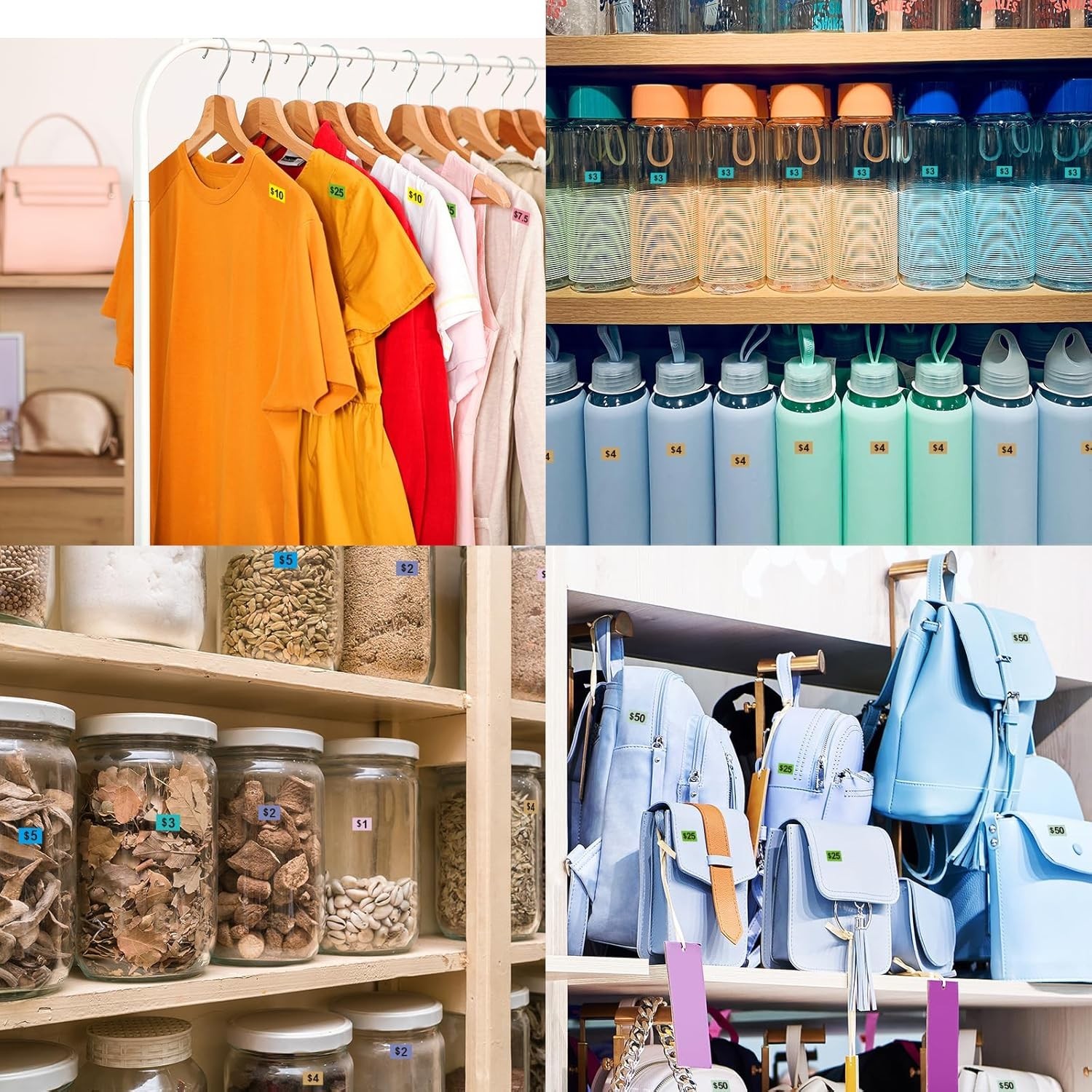 2400Pcs Garage Sale Stickers1/2"×3/4" Yard Sales Price Stickers Rectangle Pre...