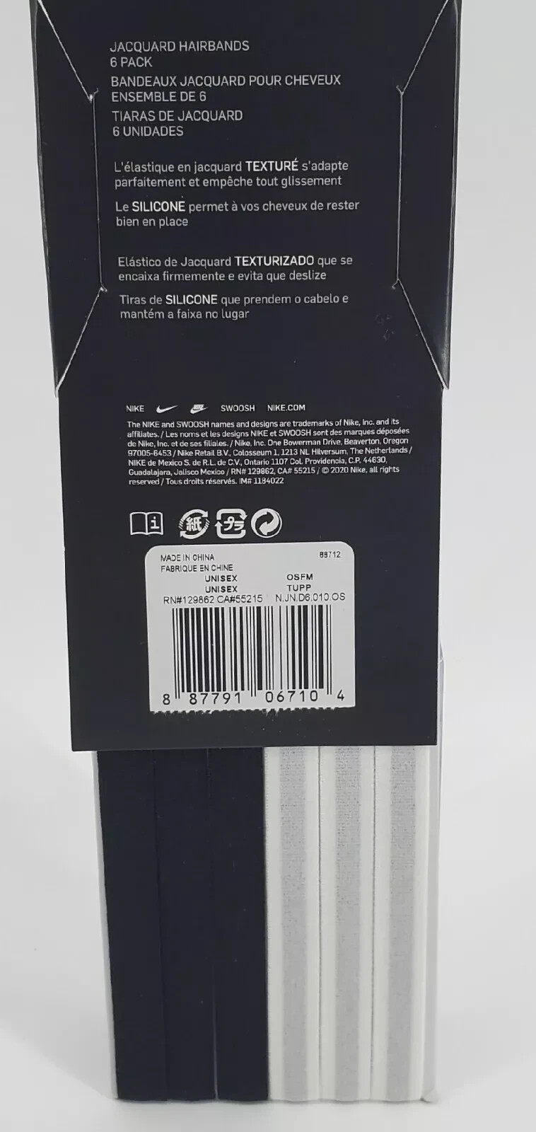 Nike Headband 6 Pack Headbands Hairbands Black/White