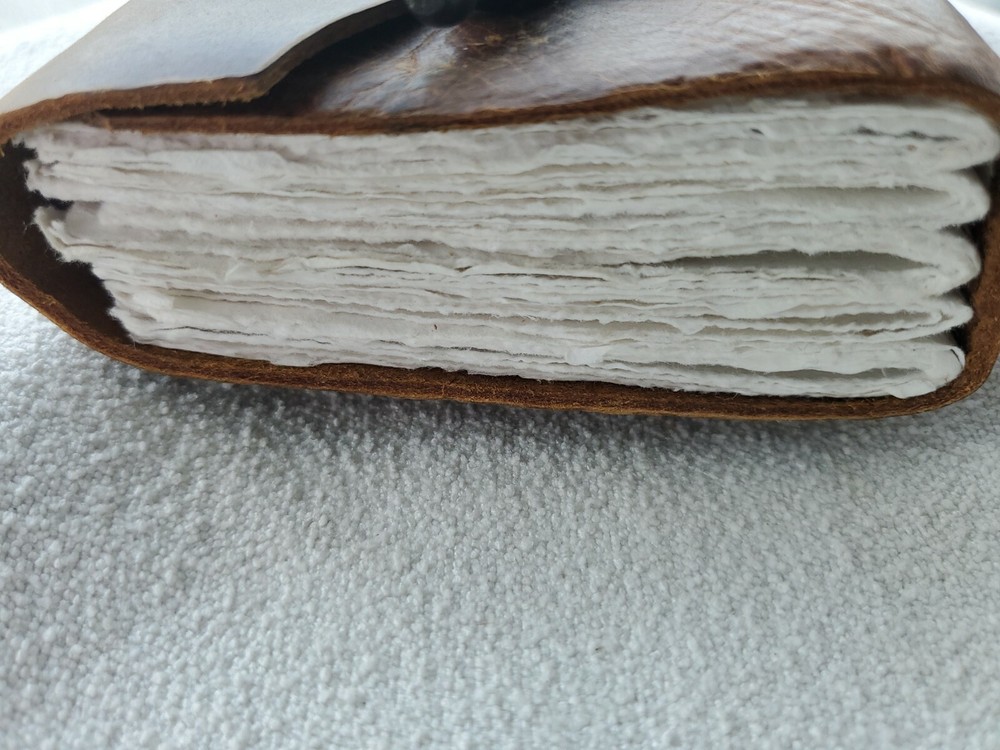 Iona Handmade Leather Bound Notebook with Icebox Clasp