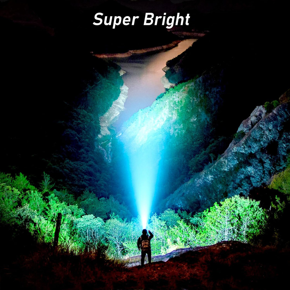 LED Headlamp Rechargeable,2000L High Lumen Super Bright Dimmable Headlight Flash