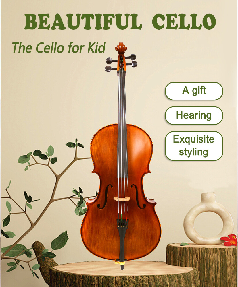 Cello 1/4 size for Beginner,Handmade Cello Solid wood with Spruce Top Maple Back