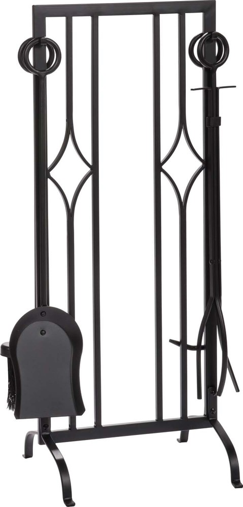 Dagan Five Piece Fireplace Tool Set, Black