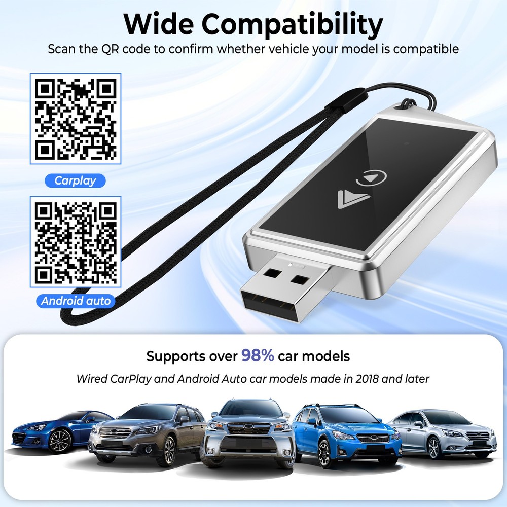 USB Wireless CarPlay Adapter Android Auto Wireless Adapter for iPhone Android
