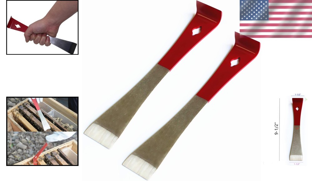 2PCS Stainless Steel Hive Scraper Tools - Essential Beekeeping Hand Tools