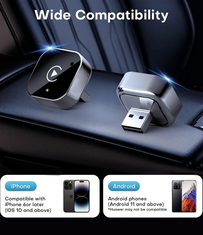 FLEAVER Wireless CarPlay Adapter& Android Auto Adapter for iPhone and Andriod