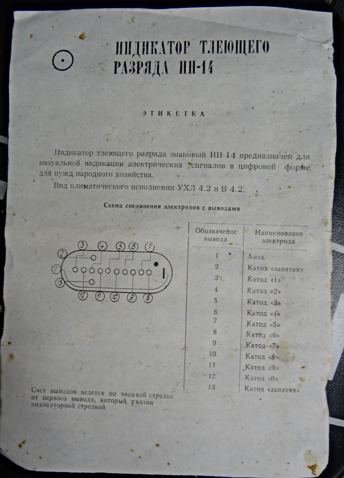 IN-14 IN14 ИН-14 Nixie tube for clock. Vintage. RARE NEW NOS. US Stock. **READ**