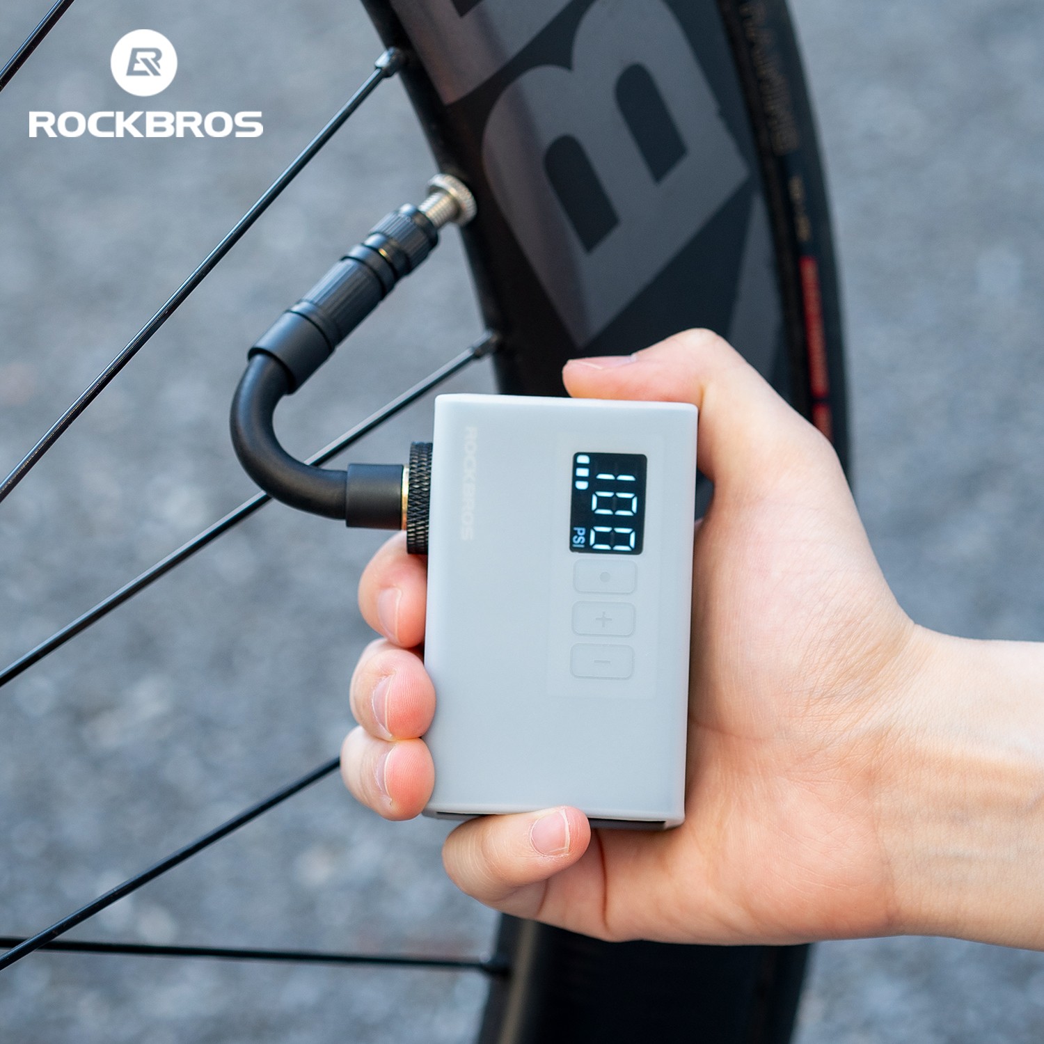 ROCKBROS Electric Air Pump Mini Bike120PSI Portable Fast Inflation FV/AV 240mAh