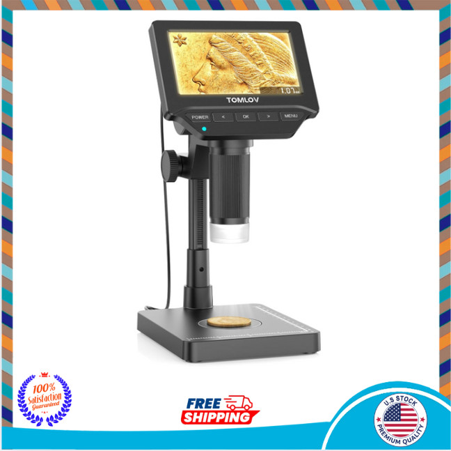 TOMLOV DM4W Microscope with Weighing Scale: 4.3" Digital Coin Microscope...