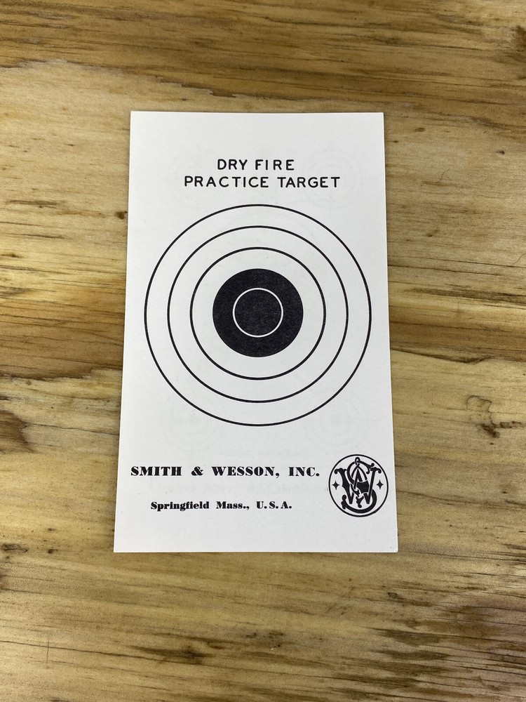 Rare S&W DRY FIRE PRACTICE TARGET ORIGINAL SIGHT ADJUSTMENT INSTRUCTIONS