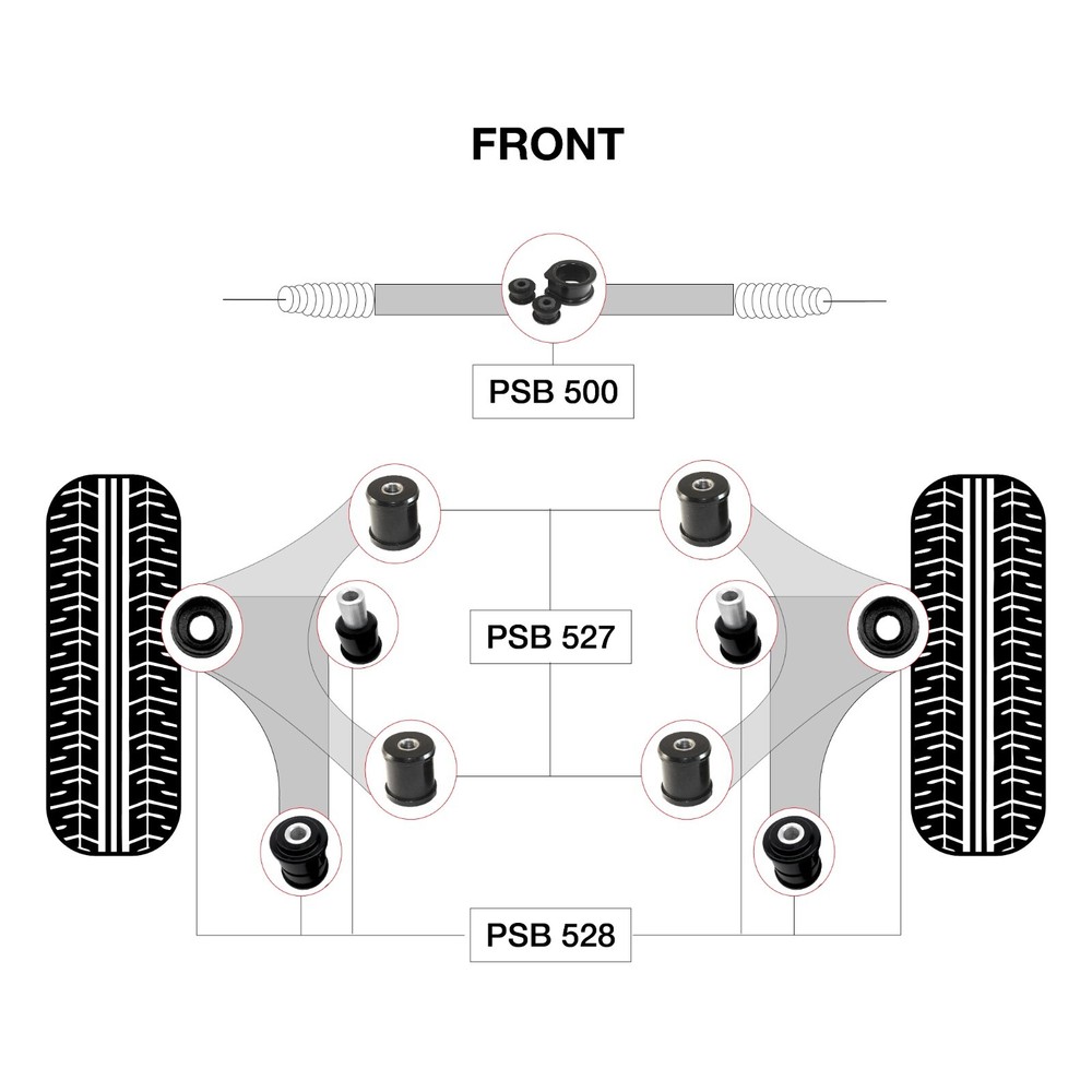 13x Lexus SC 300/400 (92-00) Front Polyurethane Bushing Kit